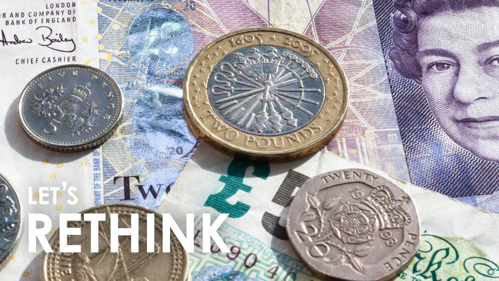 A selection of British currency